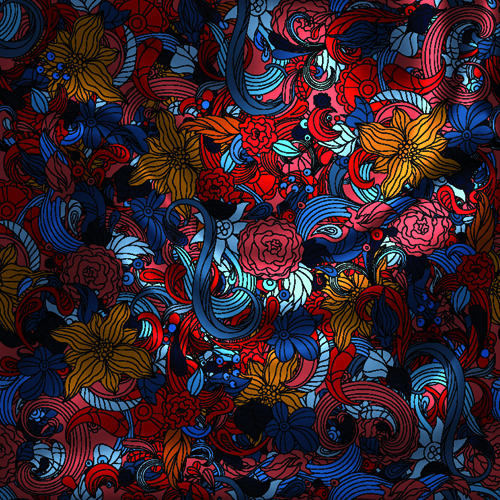Vintage floral textile vector background art 02