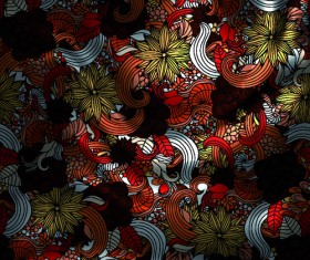 Vintage floral textile vector background art 05