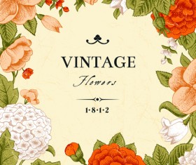 Vintage Restaurant Menu Cover With Flower Blurs Background Vector 05 