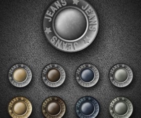 Vintage jeans button vector