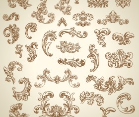 Vintage ornaments with corners vector