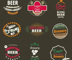 Vintage royal beer labels with badges vector 02