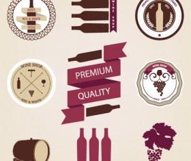 Wine menu labels retro design vector