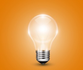 Yellow background with light bulb vector