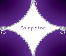 Zipper with purple background vector graphics