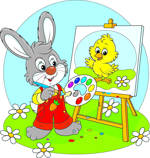 lovely cartoon bunny design vector set 02