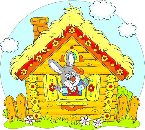lovely cartoon bunny design vector set 03
