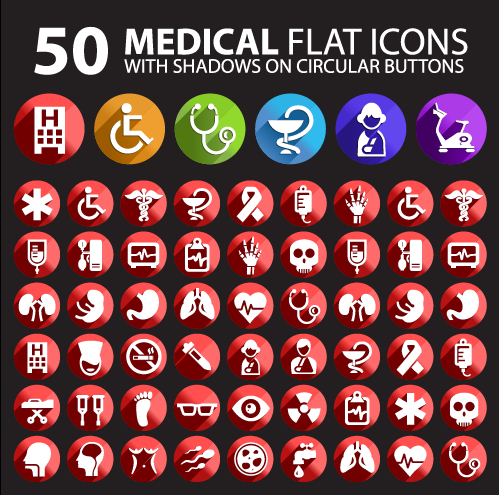 medical flat icon vector pack