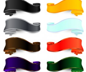 Luxury colored ribbons vector material 01