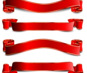 Luxury colored ribbons vector material 02