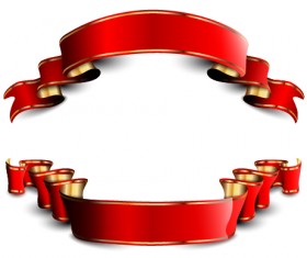 Luxury colored ribbons vector material 03