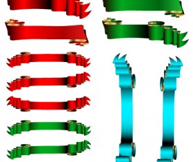 Luxury colored ribbons vector material 04