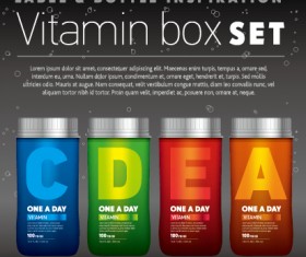 vitamin box design vector 01