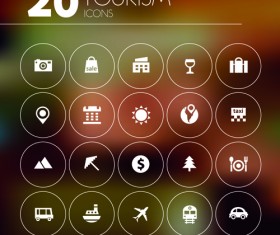 20 Kind tourism icons vector