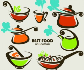 Abstract food logos creative design vector 01