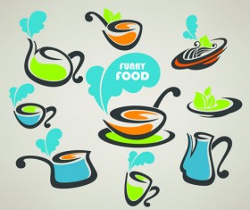 Abstract food logos creative design vector 04