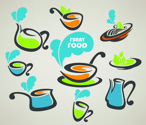 Abstract food logos creative design vector 04