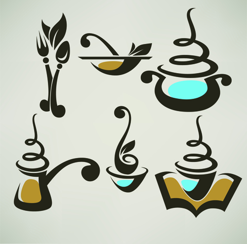 Abstract food logos creative design vector 05