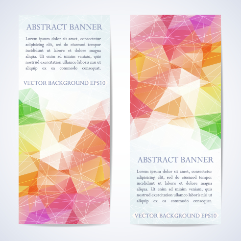 Abstract geometric shapes vertical banners vector 01
