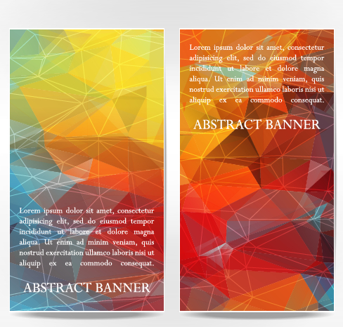 Abstract geometric shapes vertical banners vector 03