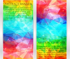 Abstract geometric shapes vertical banners vector 05