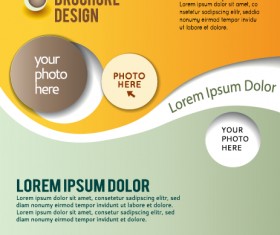 Abstract with round brochure cover design vector 02