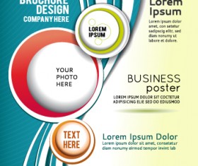 Abstract with round brochure cover design vector 03