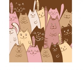 Amusing cartoon cats vector design 02