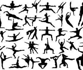 Ballet creative silhouettes vector material