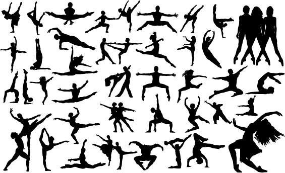 Ballet creative silhouettes vector material