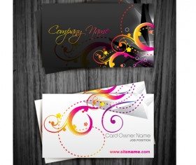 Beautiful floral business cards vectors