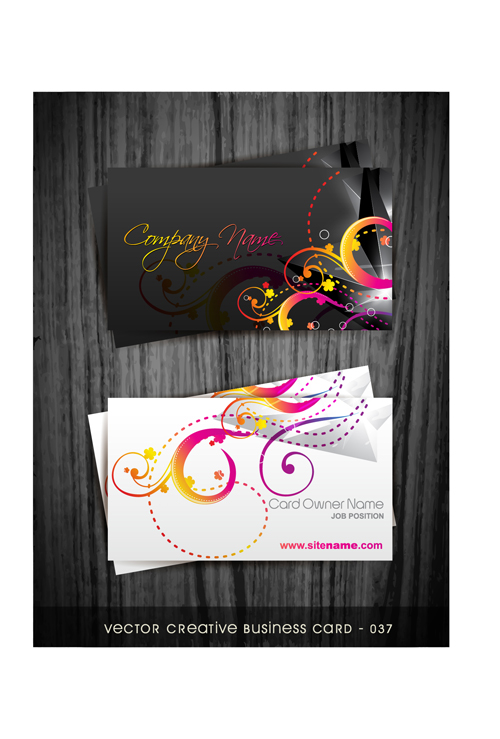 Beautiful floral business cards vectors