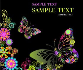 Beautiful floral butterfly creative background art 01