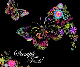 Beautiful floral butterfly creative background art 02