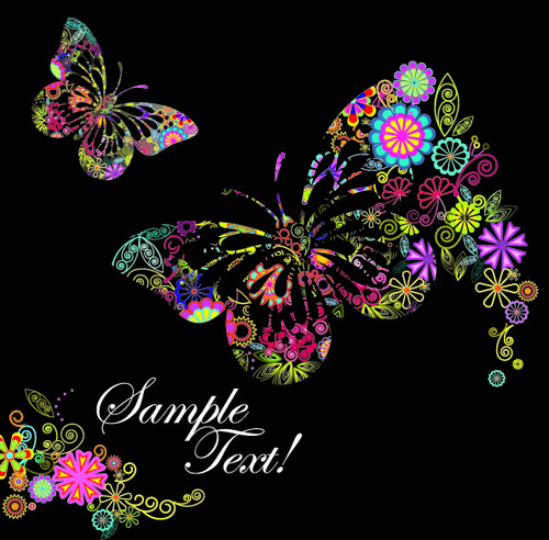 Beautiful floral butterfly creative background art 02