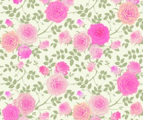 Beautiful pink rose seamless pattern vector