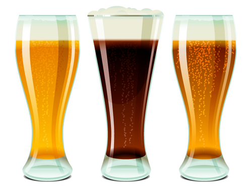 Beer and glass cup design graphic vector 01