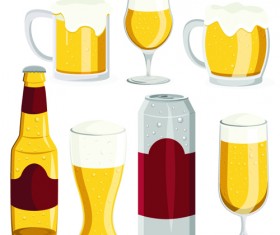 Beer and glass cup design graphic vector 04