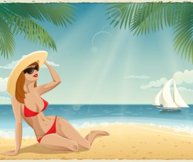 Best summer holiday beach vector background 01
