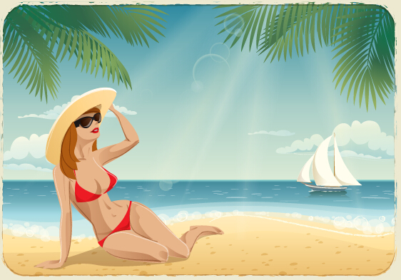 Best summer holiday beach vector background 01