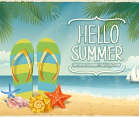 Best summer holiday beach vector background 03