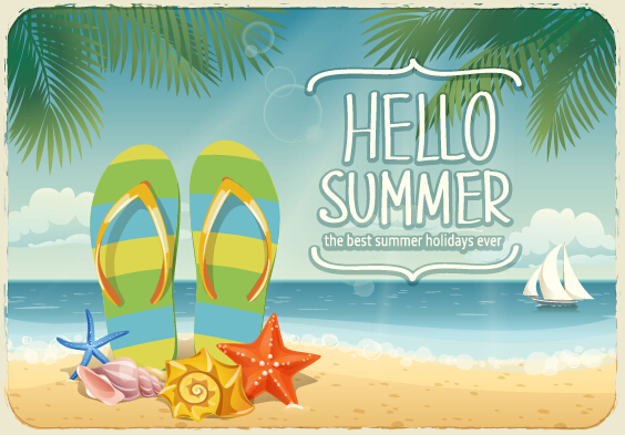 Best summer holiday beach vector background 03