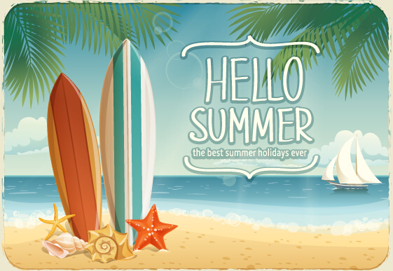 Best summer holiday beach vector background 04