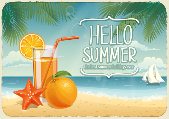 Download Best summer holiday beach vector background 05 free download