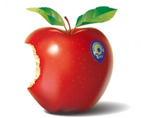 Bite of red apple vector graphic