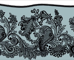 Black lace floral creative background 03