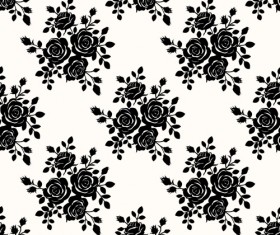 Black roses seamless patterns vector graphics