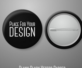 Blank black badges design vector