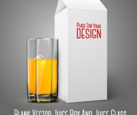 Blank juice box and juice cup vector material