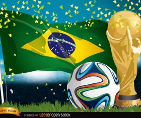Brazil 2014 soccer championship background vector 01